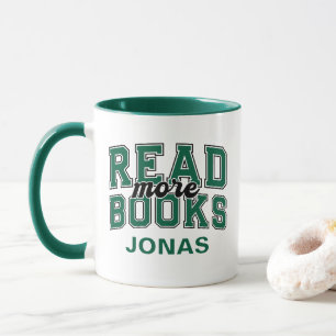 Read More Books Green Varsity Readers Bookworm Mug