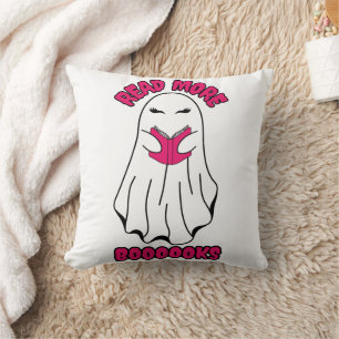Read more Books Halloween Ghost Pink Cushion