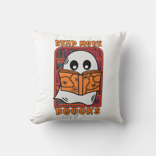 Read More Books Library Ghost Reading Halloween Cushion