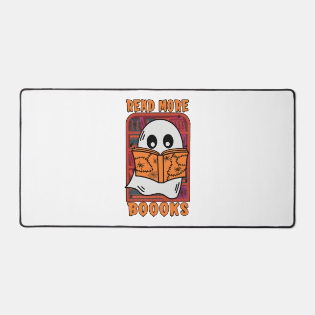 Read More Books Library Ghost Reading Halloween Desk Mat (Front)