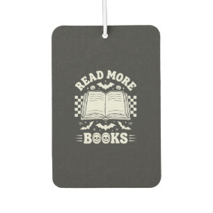 Read More Books Retro Halloween Book Lover Car Air Freshener