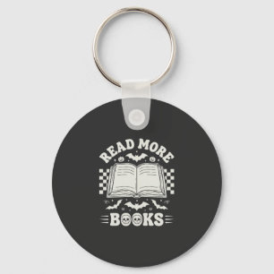 Read More Books Retro Halloween Book Lover Key Ring