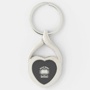 Read More Books Retro Halloween Book Lover Key Ring
