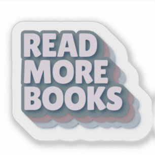 Read More Books Retro Typography Sticker