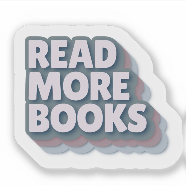 Read More Books Retro Typography Sticker (Front)