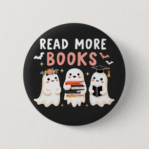 Read more books Spooky Halloween Ghost Book Lovers 6 Cm Round Badge