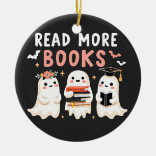 Read more books Spooky Halloween Ghost Book Lovers Ceramic Tree Decoration