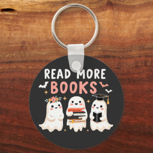 Read more books Spooky Halloween Ghost Book Lovers Key Ring