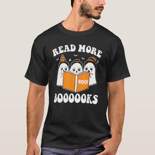 Read More Boooooks Cute Ghost Read More Boooooks H T-Shirt (Front)