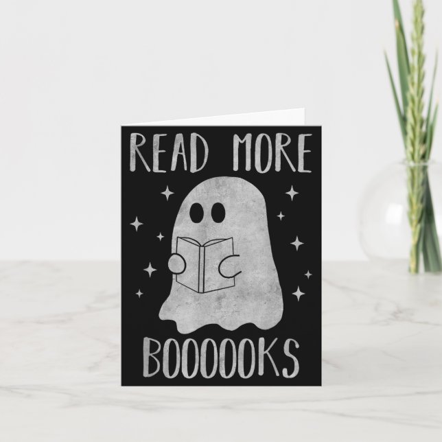Read More Boooooks Funny Cute Halloween Ghost Read Card (Front)