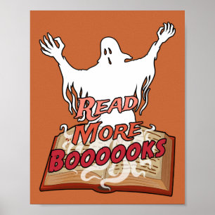Read More Boooooks Ghost Book Halloween Poster