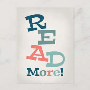 Read More - Retro Colourful Reading Postcard
