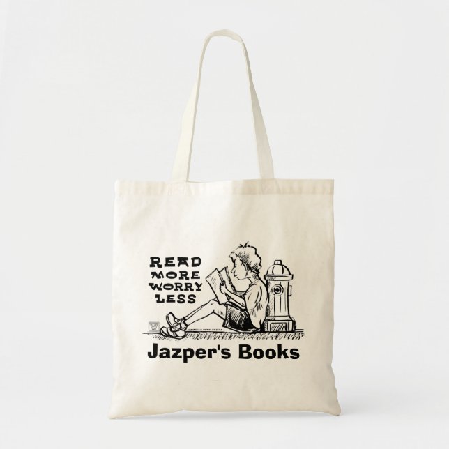 Read More Worry Less Boy Reading Book Bag (Front)