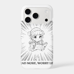 "Read More, Worry Less" Cute Anime Reader Phone 