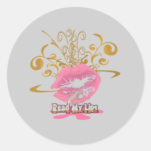Read My Lips Classic Round Sticker (Front)