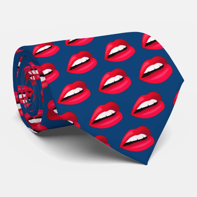 "Read My Lips" luscious mouth Neck Tie (Rolled)