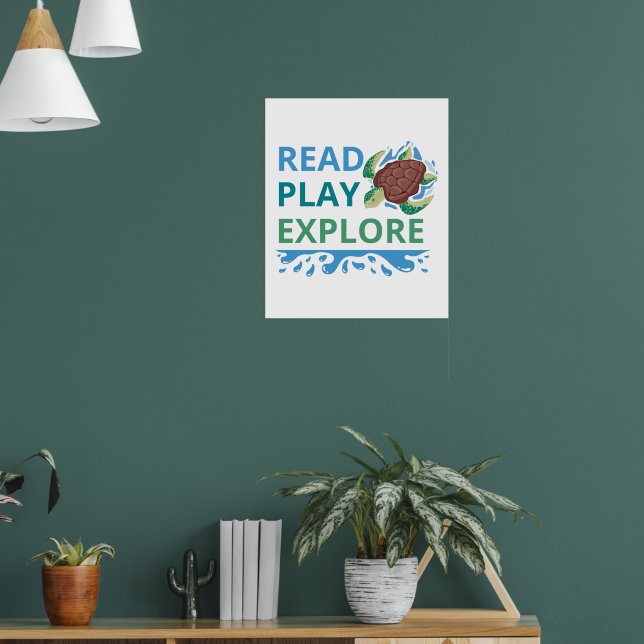 Read • Play • Explore Ocean Adventures Poster  (Living Room 1)