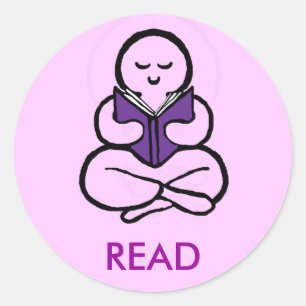 Read purple version classic round sticker