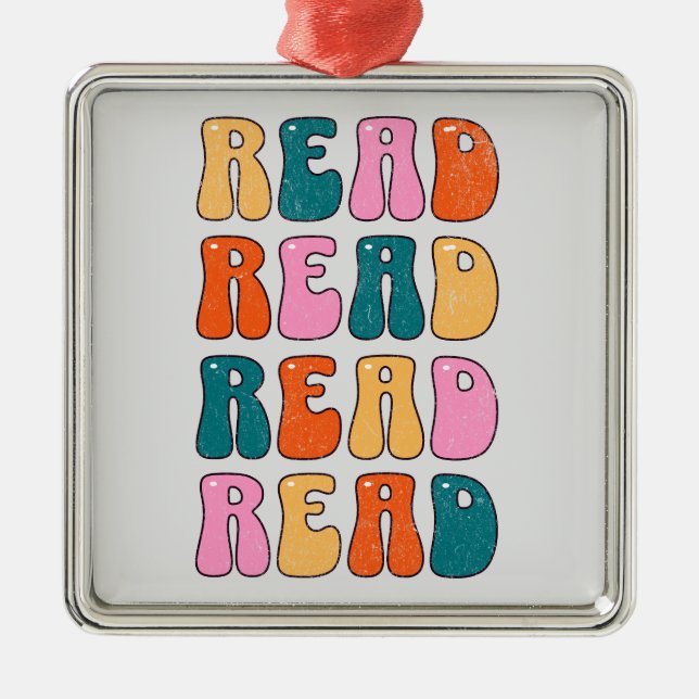 Read Read Read Read Metal Tree Decoration (Front)