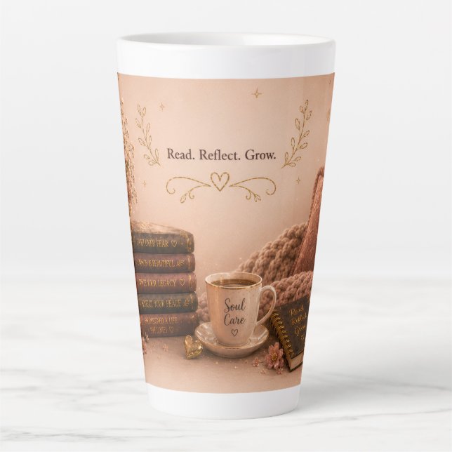 Read. Reflect. Grow.  Latte Mug (Front)