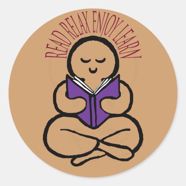 Read Relax Enjoy Learn Classic Round Sticker (Front)