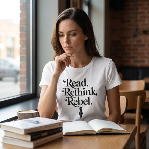 Read Rethink Rebel Typography Print T-Shirt