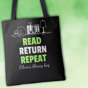 Read Return Repeat Librarian Book Lover Tote Bag