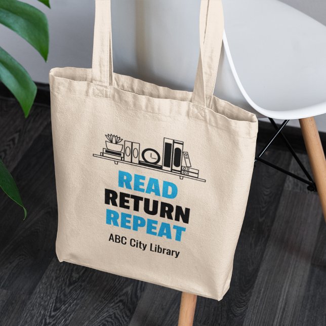 Read Return Repeat Library Book Lovers Tote Bag (Creator Uploaded)