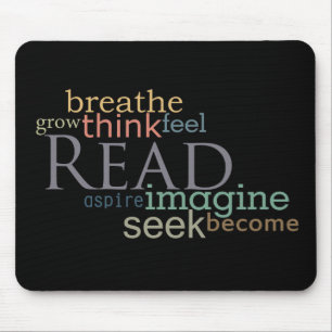 Read, Seek, Imagine Mousepad (Dark)