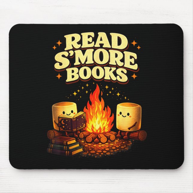 Read s'more books campfire reading funny book mouse mat (Front)