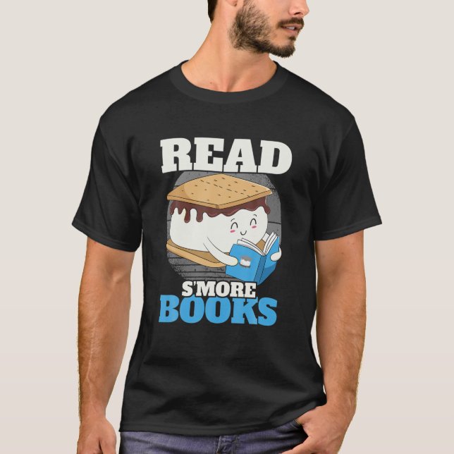Read S'more Books Camping Bookworm Boy Cute Librar T-Shirt (Front)