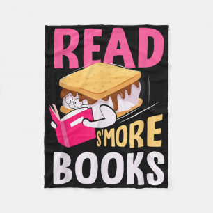 Read Smore Books Camping Bookworm Librarian Smores Fleece Blanket