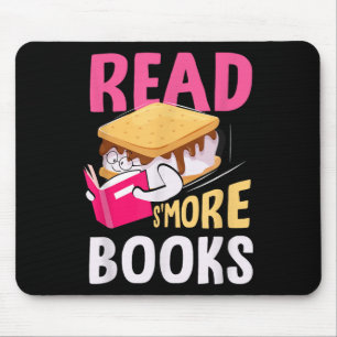 Read Smore Books Camping Bookworm Librarian Smores Mouse Mat