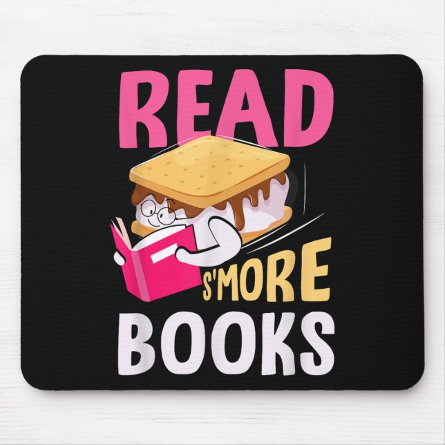Read Smore Books Camping Bookworm Librarian Smores Mouse Mat (Front)