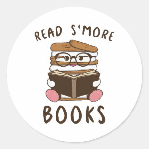 Read Smore' Books Camping Reading Books Lover Camp Classic Round Sticker