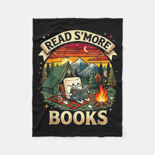 Read s'more books cute campfire _ reading book fleece blanket