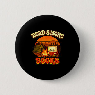Read s'more books cute campfire reading book lover 6 cm round badge