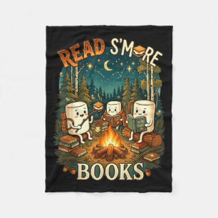 Read s'more books cute campfire reading book lover fleece blanket