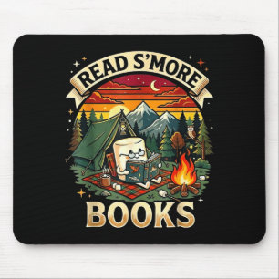 Read s'more books cute campfire _ reading book mouse mat