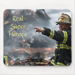 Read Super Heroes, Firefighter at 911 Twin Towers Mouse Mat