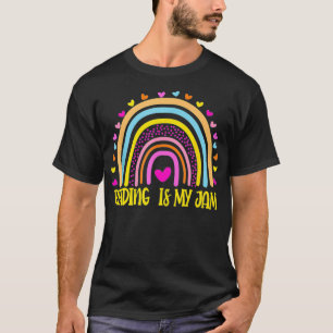 Read teacher rainbow leopard Reading is my jam Pr T-Shirt
