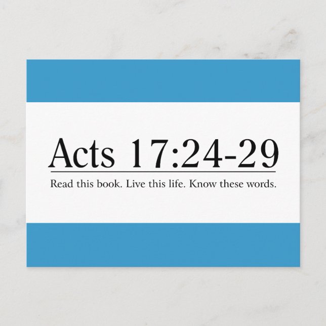 Read the Bible Acts 17:24-29 Postcard (Front)