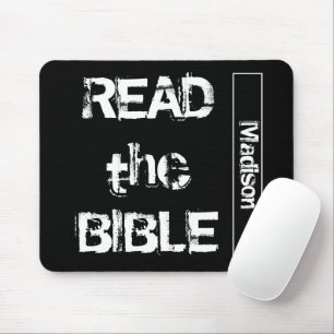 Read The Bible Black and White Mouse Mat