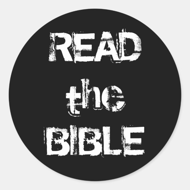 Read The Bible Classic Round Sticker (Front)