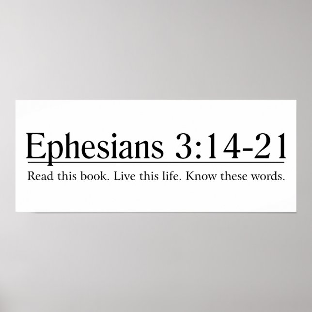 Read the Bible Ephesians 3:14-21 Poster (Front)