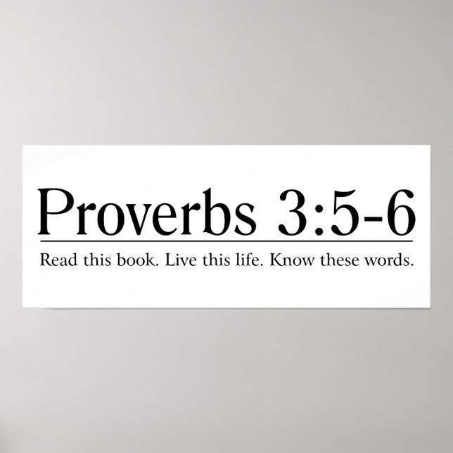 Read the Bible Proverbs 3:5-6 Poster (Front)