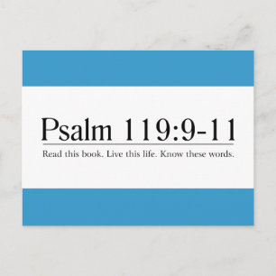 Read the Bible Psalm 119:9-11 Postcard
