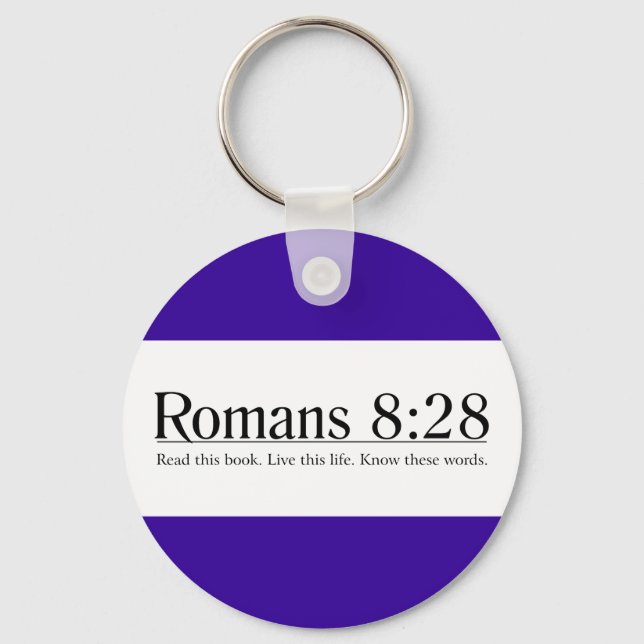 Read the Bible Romans 8:28 Key Ring (Front)