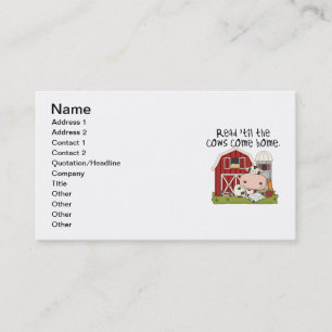 Read 'til The Cows Come Home Business Card
