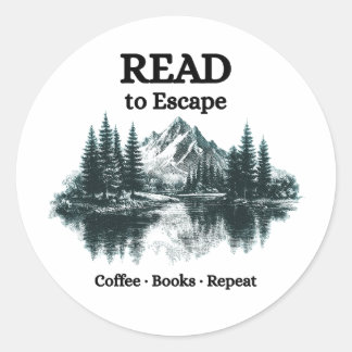 Read to Escape - Coffee, Books, Repeat Sticker